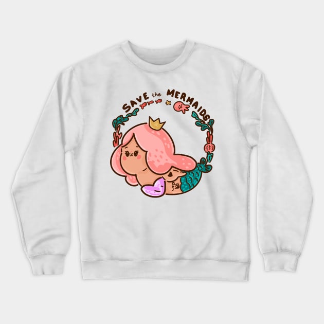 Save the Mermaids Crewneck Sweatshirt by Fluffymafi